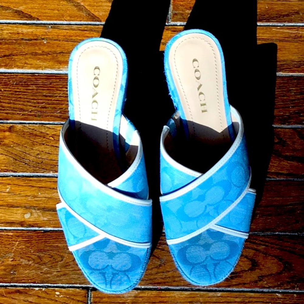 Coach open toe, slip on.